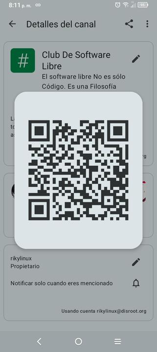 Qr del club de Software Libre.