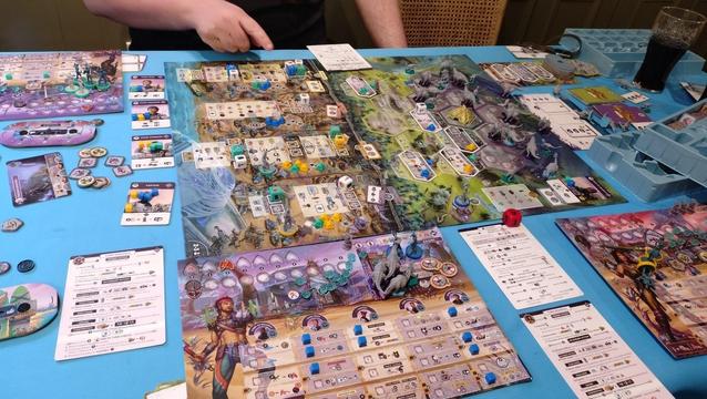 Perseverance, Castaway chronicles, Episode two end-game. The board for episode 2 has similar worker placement spots to episode 1, but now they are behind a fortified wall and safe from attack. To capture dinosaurs there are extra missions out into the wilderness beyond the wall, and also, for some reason, a temple in the jungle