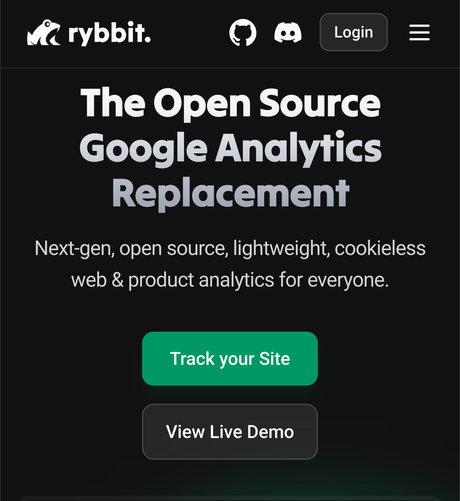 https://www.rybbit.io/ homepage