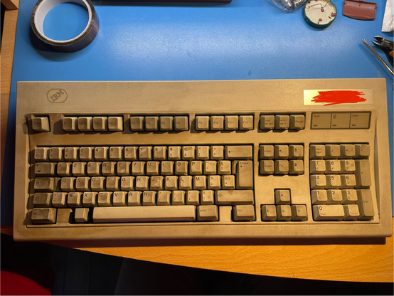A very dirty IBM model M keyboard