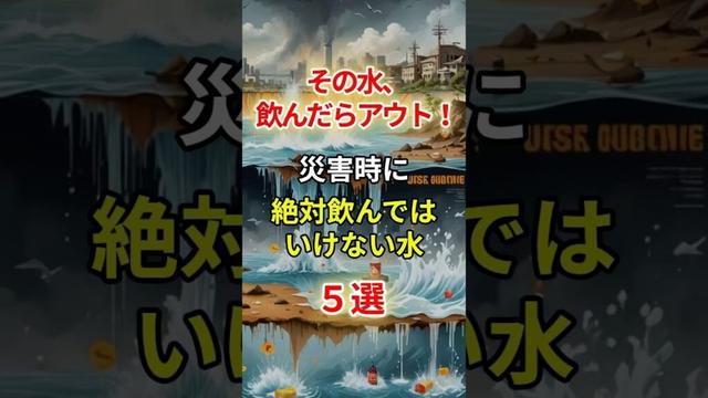 その水、飲んだらアウト！災害時に絶対に飲んではいけない水５選　#防災 #地震 #災害 #津波 #備蓄