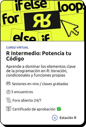 Flyer con descripcion del curso Dominando R, Potencia tu código