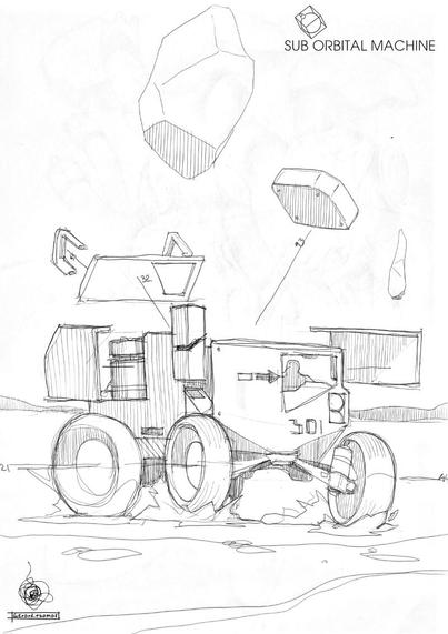 sketch - exploding vehicle