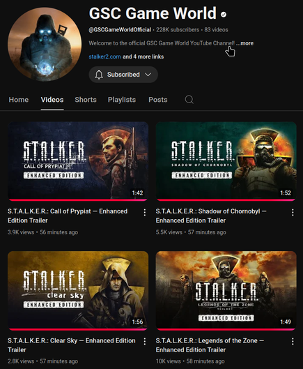 GSC Game World just dropped "Enhanced Edition" trailers for the original #STALKER Trilogy on YouTube