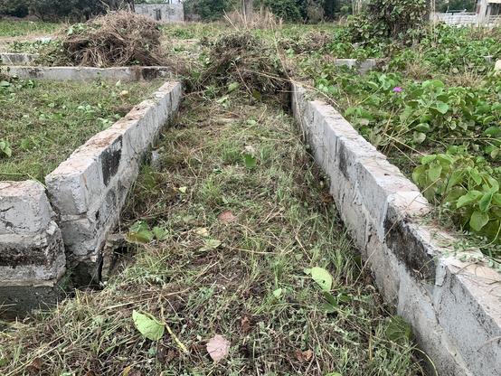 The foundation of a small house in The Gambia
