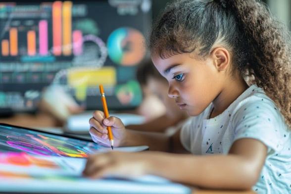 This shows a child writing.