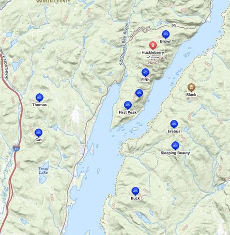real live map image from Cartographer app pasted as if by magic. Depicts topo map with 12 locations indicated.