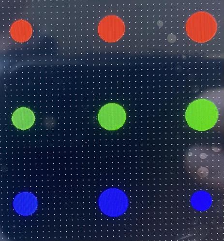 Circles at a screen resolution of 480x480 on a small touch screen