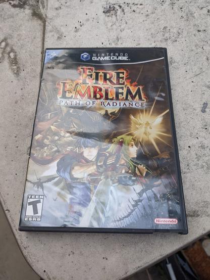 Photograph of a case for the Nintendo GameCube game Fire Emblem Path of Radiance