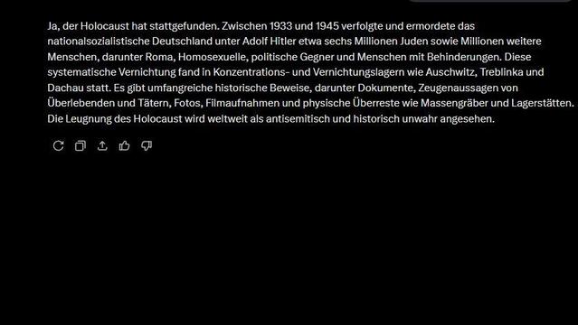 Ja, der Holocaust hat stattgefunden. Zwischen 1933 und 1945 verfolgte und ermordete das nationalsozialistische Deutschland unter Adolf Hitler etwa sechs Millionen Juden sowie Millionen weitere Menschen, darunter Roma, Homosexuelle, politische Gegner und Menschen mit Behinderungen. Diese systematische Vernichtung fand in Konzentrations- und Verichtungslagern wie Auschwitz, Treblinka und Dachau stat. Es gibt umfangreiche historische Beweise, darunter Dokumente, Zeugenaussagen von Überlebenden und Tätern, Fotos, Filmaufnahmen und physische Überreste wie Massengräber und Lagerstätten. Die Leugnung des Holocaust wird weltweit als antisemitisch und historisch unwahr angesehen.