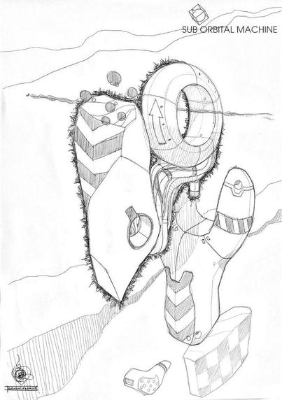 scifi sketch of Sub Orbital Machine objects