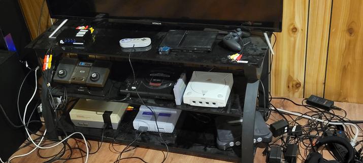A SNES, Atari Super Pong, NES, Sega Genesis, Sega Dreamcast and PS2
