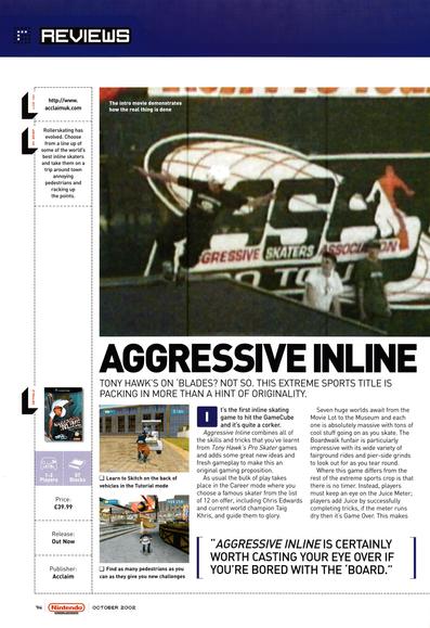 Review for Aggressive Inline on GameCube from Nintendo Official Magazine 121 - October 2002 (UK)

score: 7/10