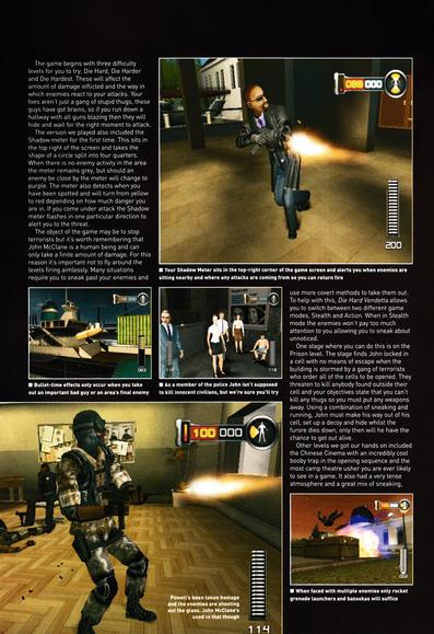 Feature for Die Hard Vendetta on GameCube from Nintendo Official Magazine 121 - October 2002 (UK)