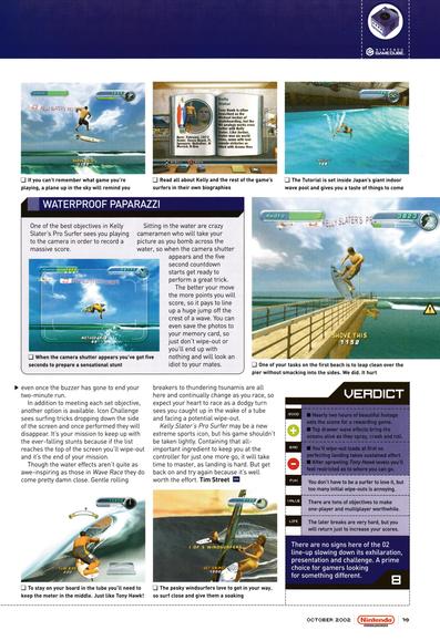 Review for Kelly Slater's Pro Surfer on GameCube from Nintendo Official Magazine 121 - October 2002 (UK)

score: 8/10