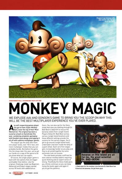 Preview for Super Monkey Ball 2 on GameCube from Nintendo Official Magazine 121 - October 2002 (UK)