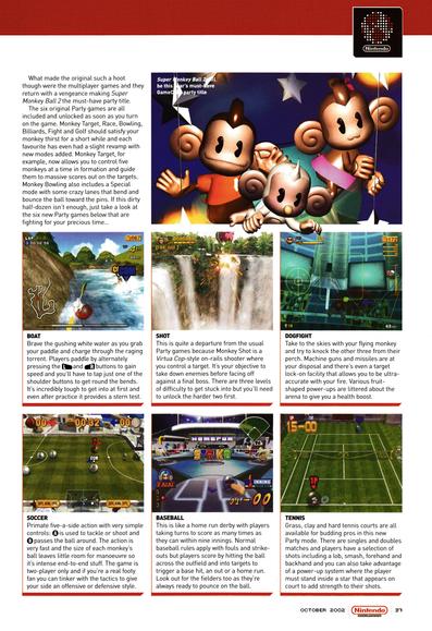 Preview for Super Monkey Ball 2 on GameCube from Nintendo Official Magazine 121 - October 2002 (UK)