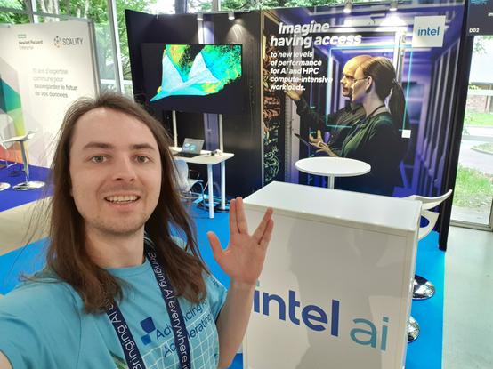 Me at Intel booth at Teratec 2025