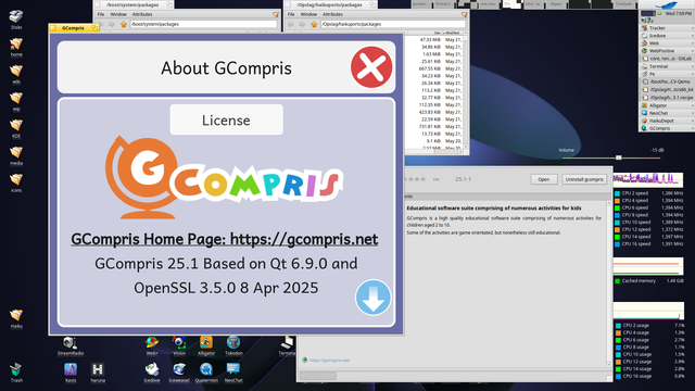 GCompris 25.1 packaged and running on Haiku R1B5 64bit.