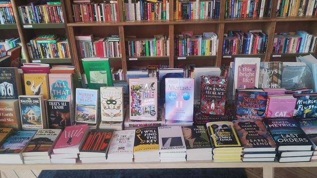a selection of new releases on the front table of the Edinburgh Bookshop