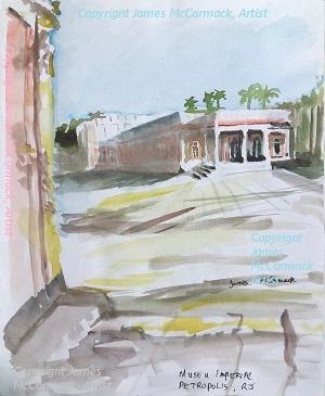 G.(may11).
Imperial Museum Petrópolis.
Watercolour.

Imperial Museum, Petrópolis, Rio de Janeiro, Brazil.
The Imperial Museum, also called the Imperial Palace, in Petrópolis, Rio de Janeiro state , Brazil. The museum was previously the Summer Palace of the Brazilian emperor Dom Pedro II and dates from 1862.
