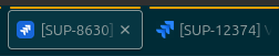 A screenshot of two browser tabs. The title of them is only partly visible and is showing two different support ticket numbers. The fav icons of the tabs are visibly different and designed in different styles.