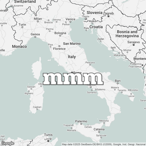 Map of Italy overlaid with "mmm".