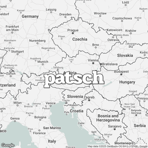 Map of Austria overlaid with "patsch".