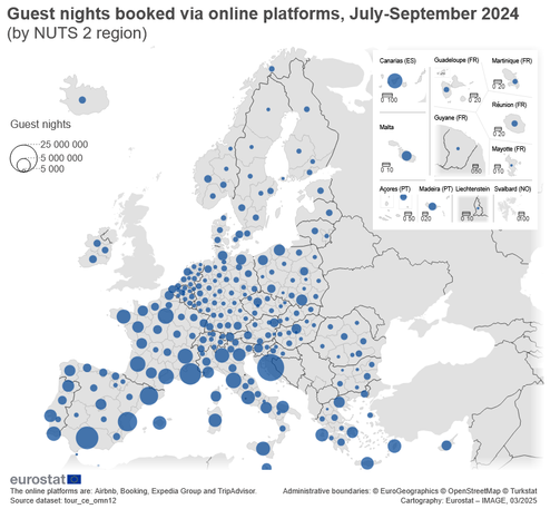 map Short-stay accommodation offered via collaborative economy platforms