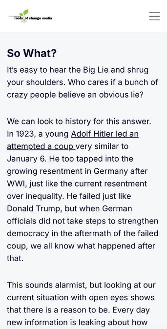 In 1923, a young Adolf Hitler led an attempted a coup very similar to January 6.