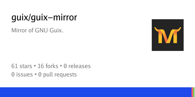 Summary card of repository guix/guix-mirror