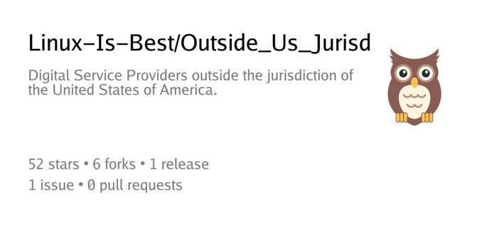 Summary card of repository Linux-Is-Best/Outside_Us_Jurisdiction Summary card of repository Linux-Is-Best/Outside_Us_Jurisdiction