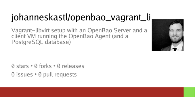 Summary card of repository johanneskastl/openbao_vagrant_libvirt_ansible