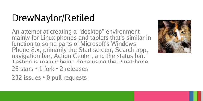 Summary card of repository DrewNaylor/Retiled