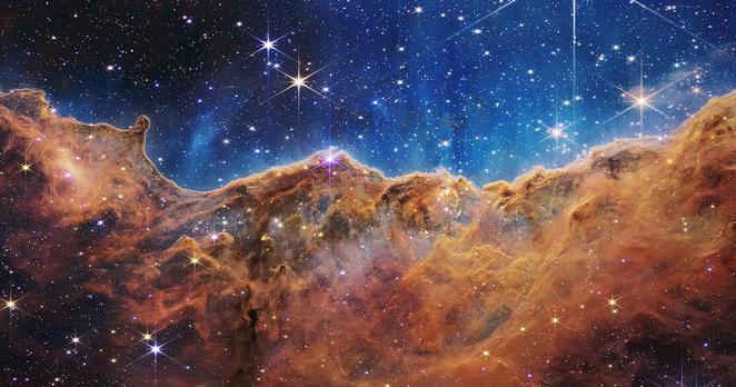 The Carina Nebula, a star-forming region 8,500 light-years from Earth. Much more of the universe is visible to us since the James Webb Space Telescope launched and Irishman Julian Gough says he is 'the only guy who accurately predicted what it would see'. Photograph: Nasa/ESA/CSA/STScI/The New York Times