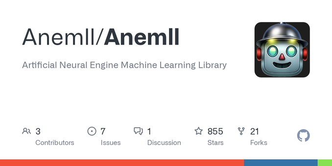 Artificial Neural Engine Machine Learning Library. Contribute to Anemll/Anemll development by creating an account on GitHub.