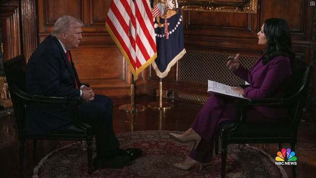 President Trump is interviewed by NBC News' "Meet the Press" moderator Kristen Welker. 