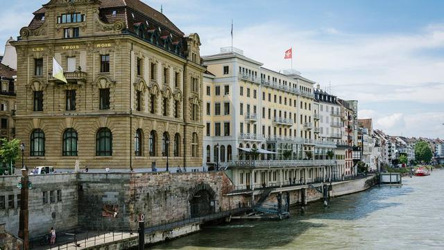Hotel Les Troi Rois overlooks the Rhine River in Basel, Switzerland. | Copyright Chris Boese