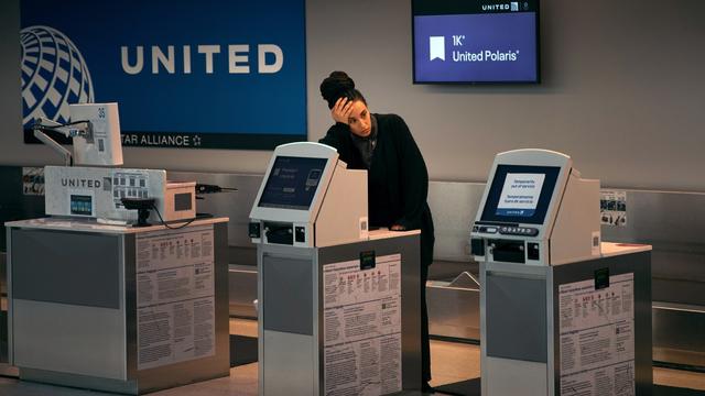 A United employee at Newark airport