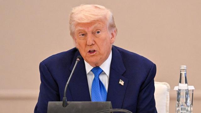 Le président américain Donald Trump, à Abu Dhahi, aux Emirats arabes unis, le 16 mai 2025.