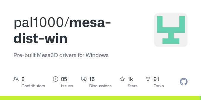 Pre-built Mesa3D drivers for Windows. Contribute to pal1000/mesa-dist-win development by creating an account on GitHub.