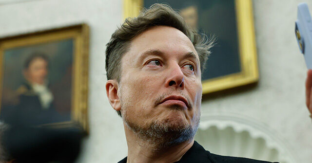 Elon Musk listens as reporters ask U.S. President Donald Trump and South Africa President Cyril Ramaphosa questions during a press availability in the Oval Office at the White House on May 21, 2025 in Washington, DC. Relations between the two countries have been strained since Trump signed an executive order in February that claimed white South Africans are the victims of government land confiscation and race-based “genocide,” while admitting some of those Afrikaners as refugees to the United States. Trump also halted all foreign aid to South Africa and expelled the country’s Ambassador to the U.S., Ebrahim Rasool. (Photo by Chip Somodevilla/Getty Images)