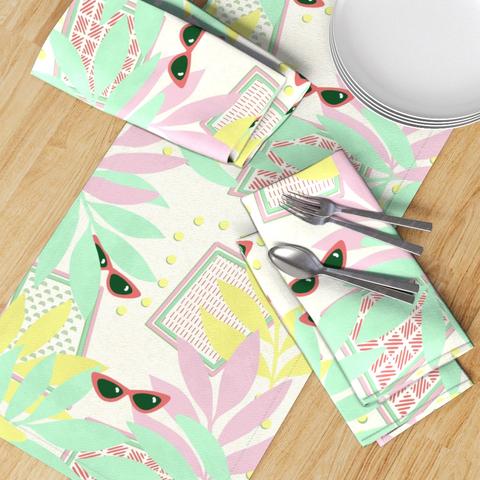 table runner and napkins for Palm Springs midcentury challenge by Sheri42