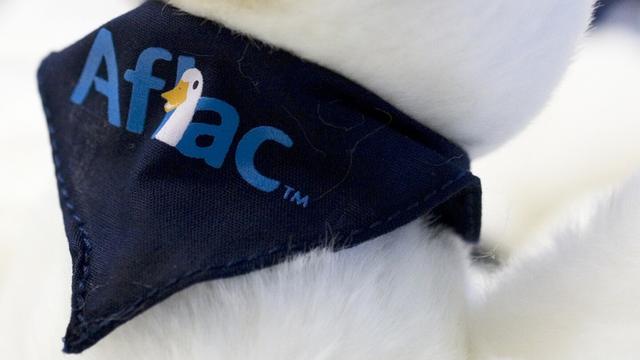 An Aflac logo is seen on a toy duck on March 27, 2008 in New York. (AP Photo/Mark Lennihan, File)