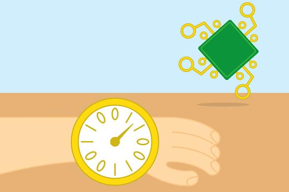 illustration of running computer chip