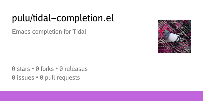 Summary card of repository pulu/tidal-completion.el