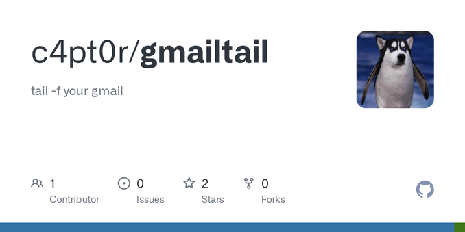 tail -f your gmail. Contribute to c4pt0r/gmailtail development by creating an account on GitHub.
