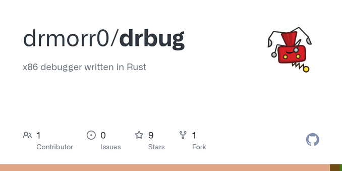x86 debugger written in Rust. Contribute to drmorr0/drbug development by creating an account on GitHub.
