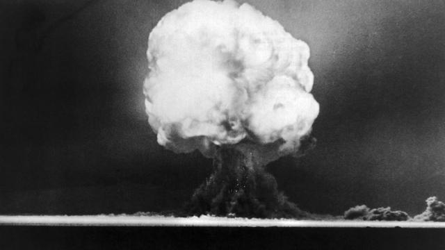 The fireball from the Trinity Test, the first atomic bomb test, in 1945.