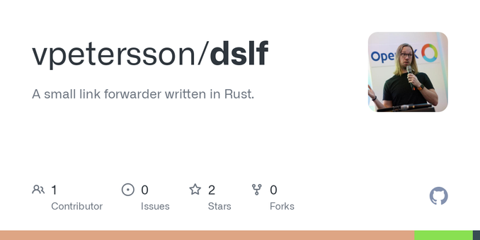 A small link forwarder written in Rust. Contribute to vpetersson/dslf development by creating an account on GitHub.